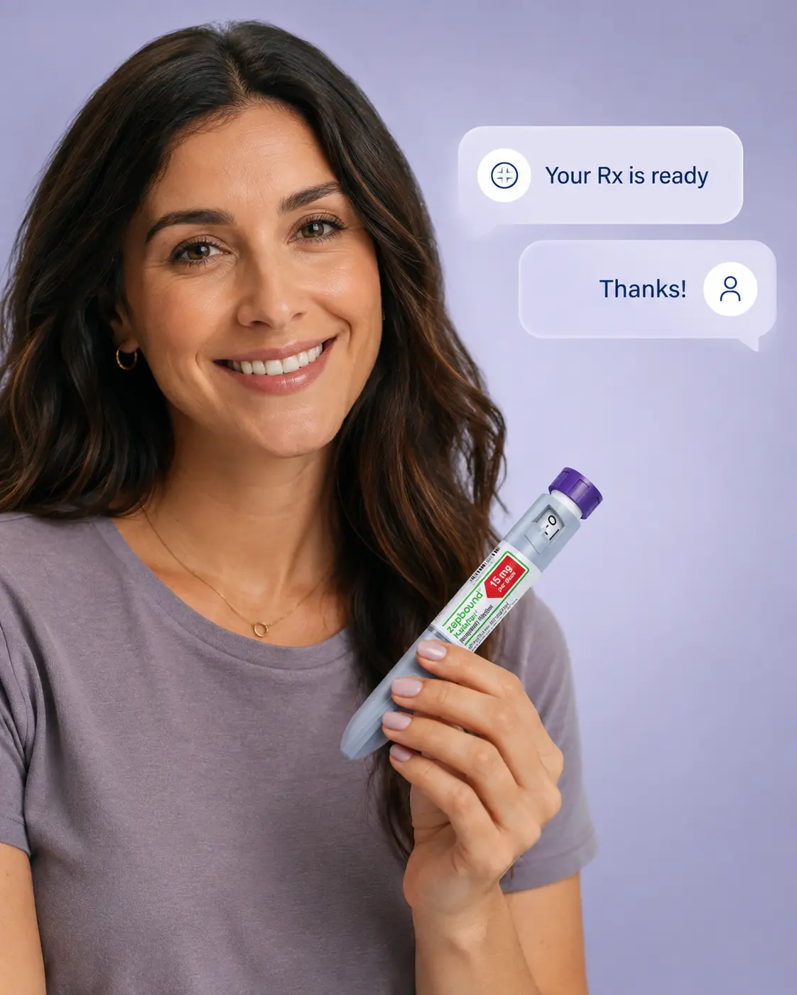 Woman holding Zepbound KwikPen