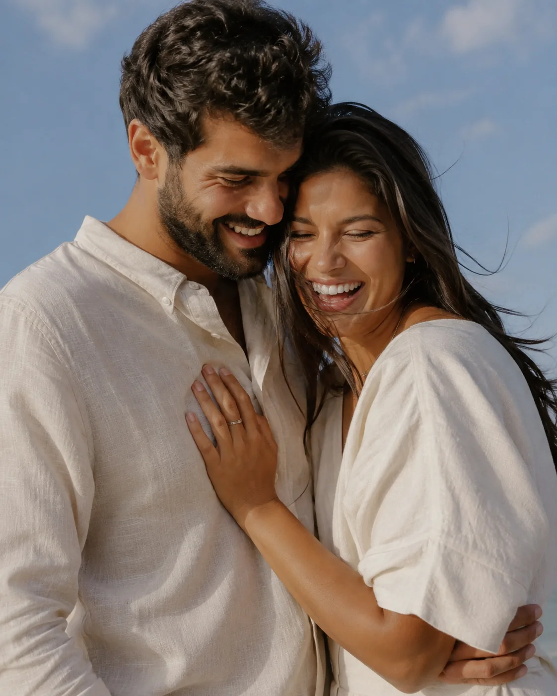 Couple laughing together